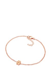 Armband i roséguld med en tassavtrycksberlock, som har fina länkar och en hajkrok för justerbar storlek.