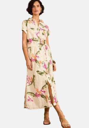 Love & Roses REGULAR FIT BRODERIE BELTED SHORT SLEEVE MIDI - Marškininė suknelė - orange tropical