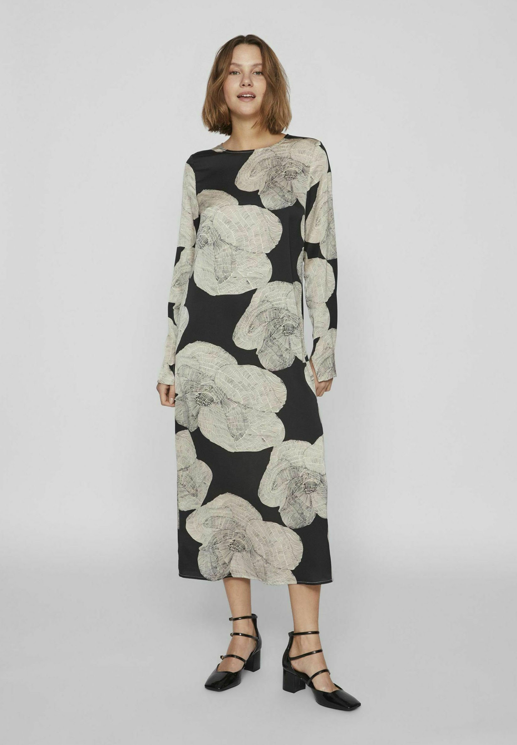 VILA VIMEILANI COLLAR DRESS - Vestido De Punto - Black Beauty/negro