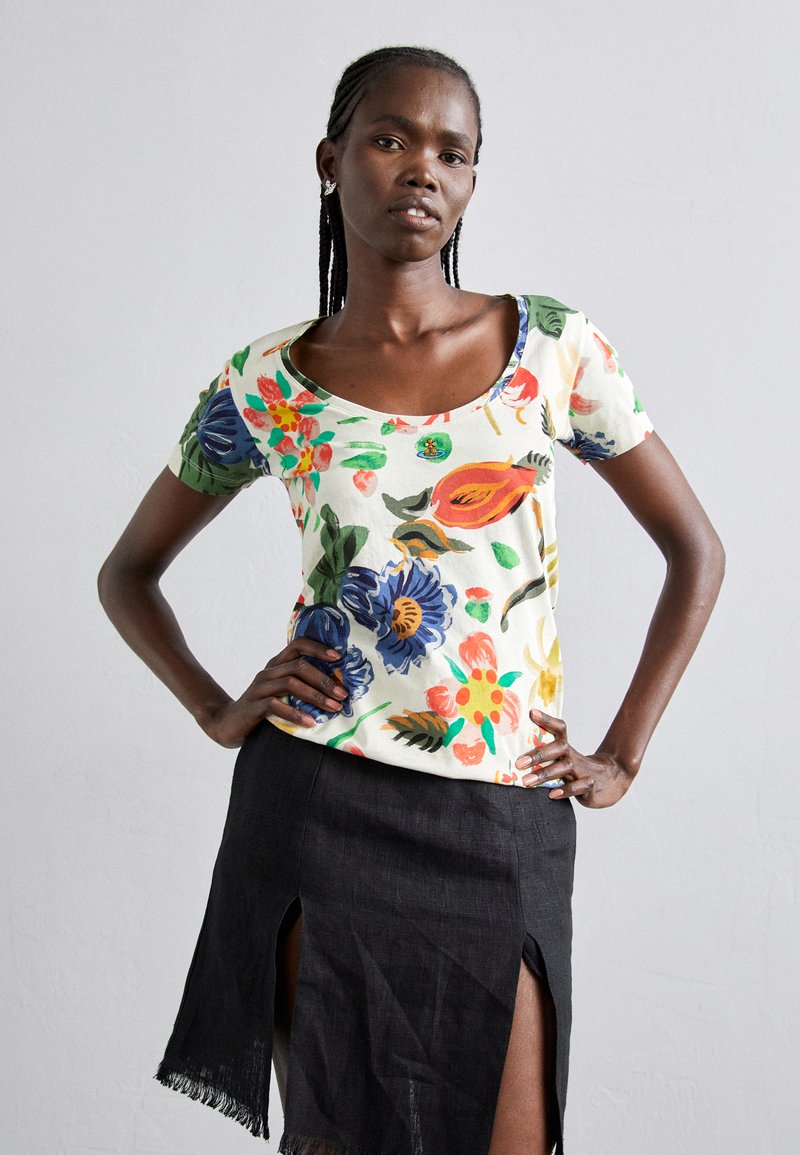 Top Femme Imprimé Africain Multicolore En Coton - Tailles 8 à 14 - Manches 3/4 Neuves