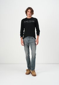 TOM TAILOR PRINTED - Μπλούζα με μακριά μανίκια - black