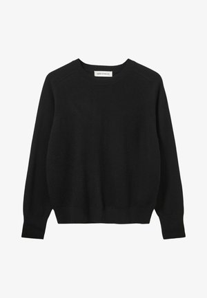 Must värviline pehme kangast sviiter, millel on ümar kaelus, pikad varrukad ning soonikkoes varrukasotsad ja ääreosa. Lihtne disain, ilma nähtavate mustriteta.