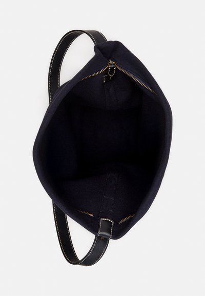 Polo Ralph Lauren Leather Trim Flannel Sling Bucket Bag - Torbica - navy