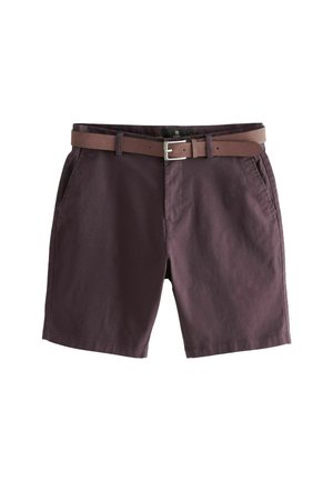 BELTED - REGULAR FIT - Šortky - burgundy red