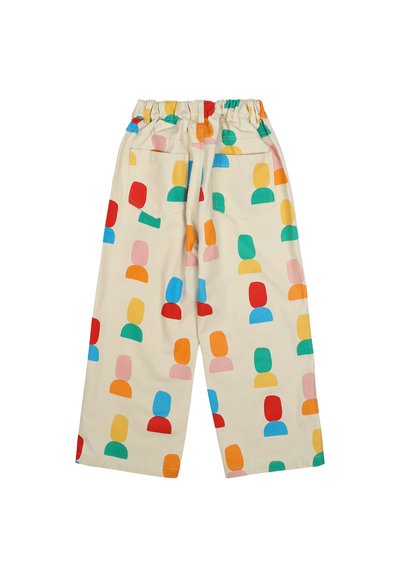 JELLY MALLOW SHAPE PANTS UNISEX - Avar lõikega teksad - ivory