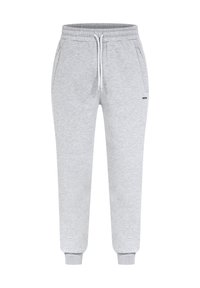 Sudadera gris fabricada en una mezcla de algodón, con cintura elástica y cordón, bolsillos laterales y tobillos acampanados.