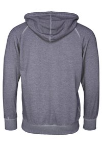 Grå hoodie med en mjuk textur, som har en dragsko i huvan, ribbade ärmslut och fåll samt raglanärmar för ökad rörlighet.