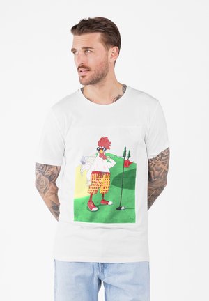 GOLFING CHICKEN - T-Shirt print - white