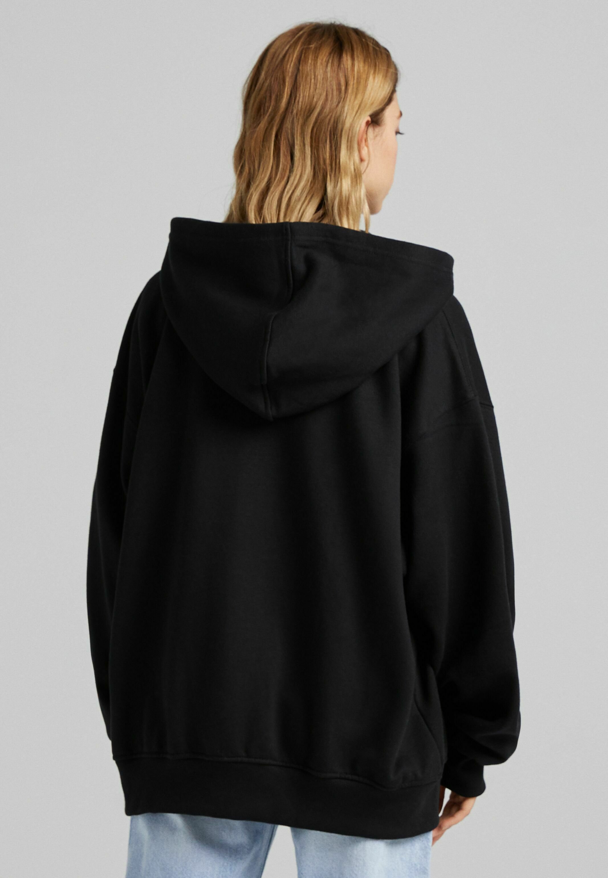 Bershka OVERSIZE - Sweater met rits - black/Zwart - Zalando.be