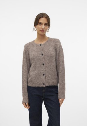 Vero Moda VMNOVAH O NECK BUTTON - Kardigan - brown