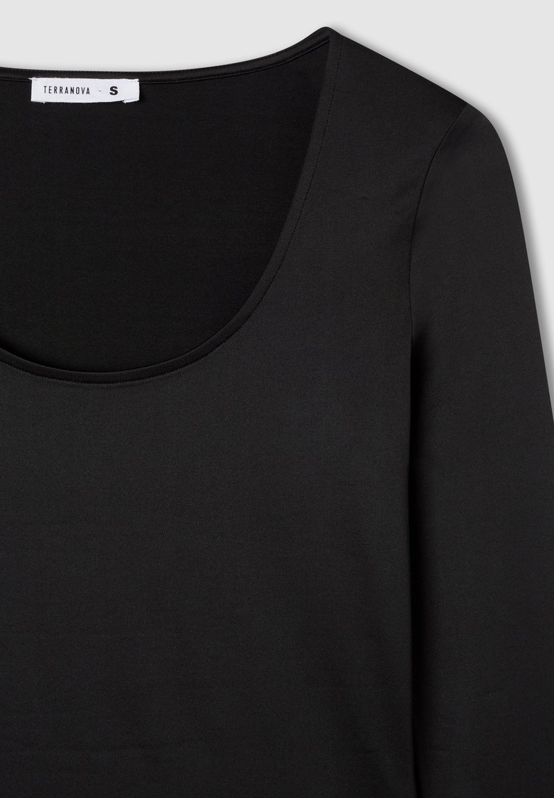 Maglia Classica Con Gheroni Di Mesh, Scollo A Girocollo E Maniche Lunghe, Nero | Ulla Popken - Foto 11