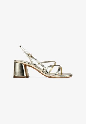 Bosanova, SANDALIAS DE TACÓN MARRONES CON TIRAS - Sandalias - gold-coloured