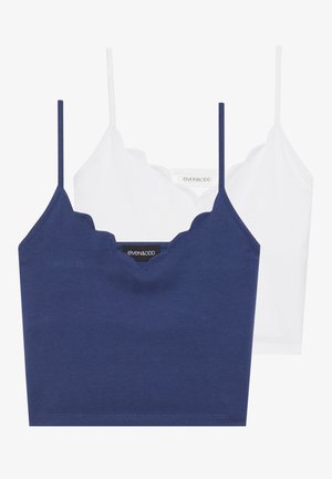 2 PACK - Top - white/dark blue