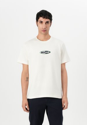 Guess Jeans SMALL LOGO TEE - Apdrukāts T-krekls - pristine white