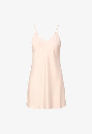 Helles Rosa, ärmelloses Camisole-Top mit V-Ausschnitt, aus glattem Stoff. Verfügt über dünne, verstellbare Träger und hat eine lockere Passform.