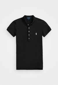 Polo Ralph Lauren JULIE SLIM SHORT SLEEVE - Polo majica - black/white/črna - Zalando.si