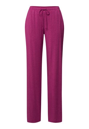 Fuchsia Jogginghose mit einem Tunnelzugbund, aus einem weichen, strukturierten Stoff; gerade Passform ohne zusätzliche Verzierungen.