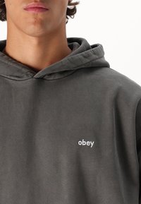 Obey Clothing LOWERCASE HOOD UNISEX - Sweatshirt - pigment digital black