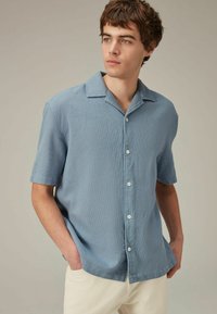 Next TEXTURED SHORT SLEEVE WITH CUBAN COLLAR   - Cămașă - blue