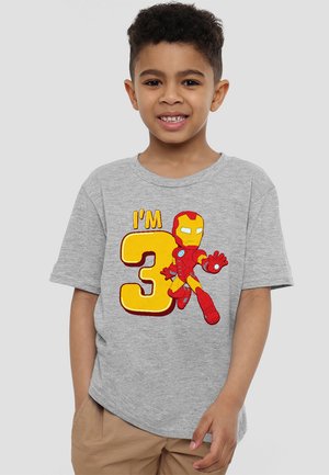 Marvel, IRON MAN CUTE BIRTHDAY 3 - Print T-shirt - mottled grey