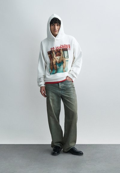 Dsquared2 RELAX FIT HOODIE - Melegítőfelső - white