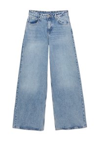 LOW-RISE - Wide leg - blue denim