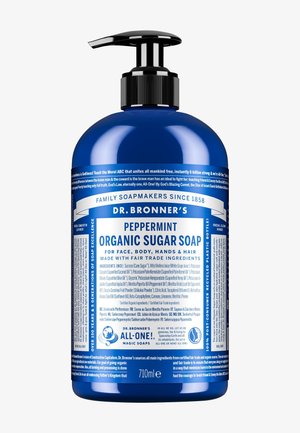 Dr. Bronner´s, DR. BRONNER'S ORGANIC-SUGAR SOAP PEPPERMINT - Liquid soap - transparent