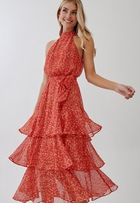 TUSSAH TONYA MIDI - Denné šaty - red lurex abstract