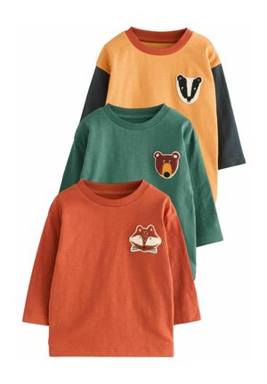 Next, LONG SLEEVE APPLIQUÉ 3 PACK - Long sleeved top - ochre yellow woodland
