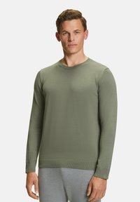 FALKE BASIC COTTON CREW NECK - Maglione - olive