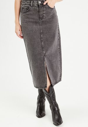 Jupe trapèze - denim gris