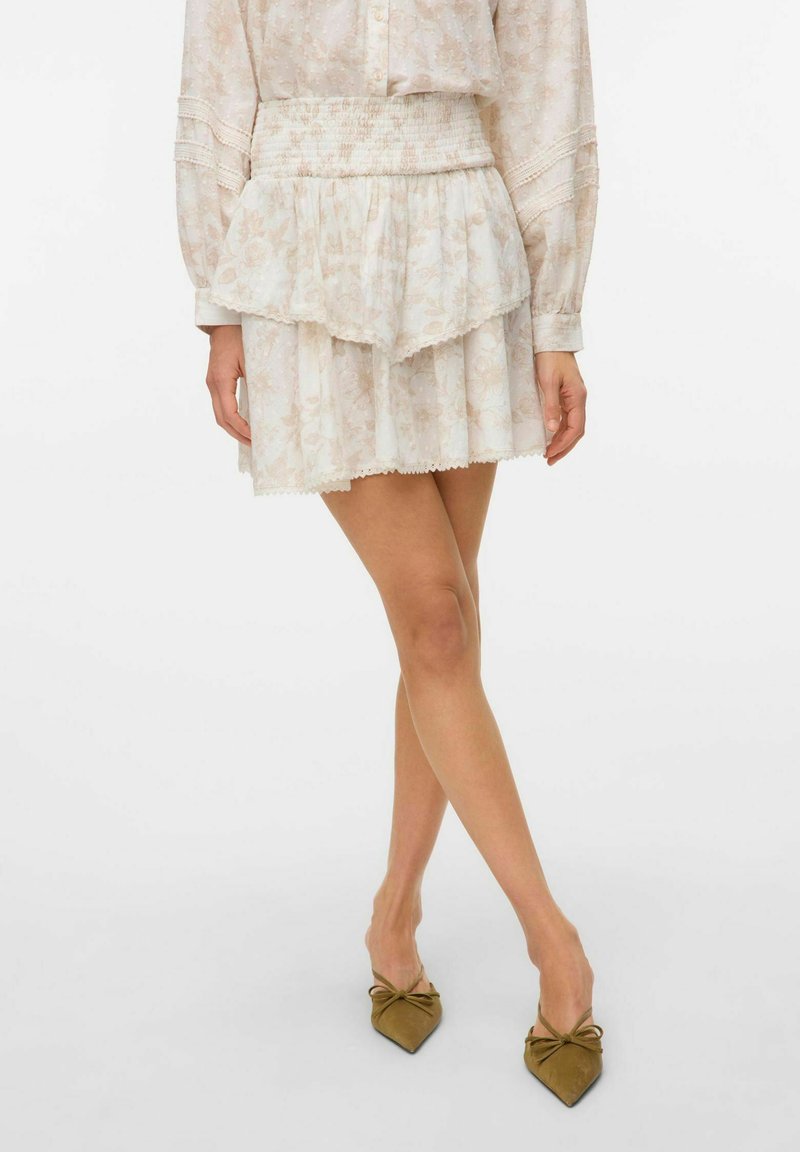 Moda Line Vero Moda A-line skirt - silver lining/beige - Zalando