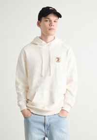 Tommy Jeans FLAG CREST HOOD - Hoodie - ancient white