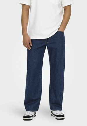 Only & Sons Straight leg jeans - dark blue denim