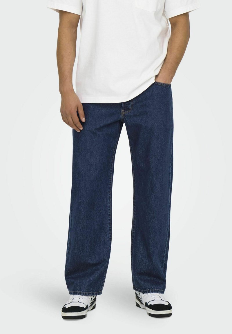 Only & Sons Jean droit - dark blue denim