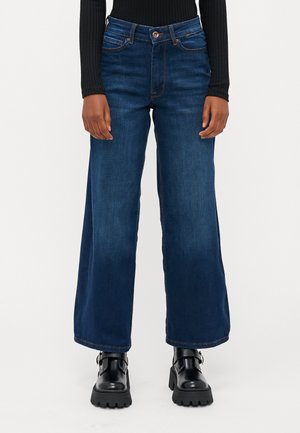 ONLMADISON BLUSH WIDE - Wide Leg - dark blue denim