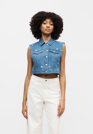 ONLY ONLVEGA HEART WAISTCOAT - Γιλέκο - medium blue denim