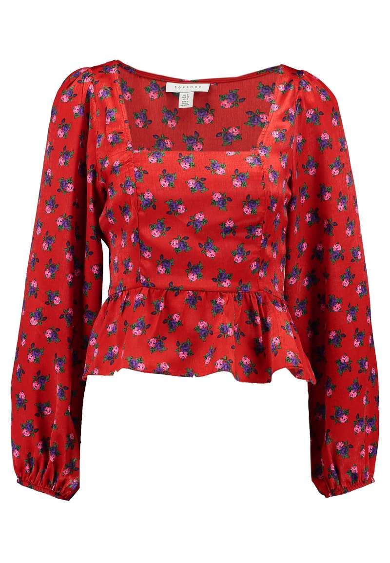 Haut Rouge Topshop - Manches Bouffantes, Noeud à La Taille - Taille 14 - Neuf Avec étiquettes