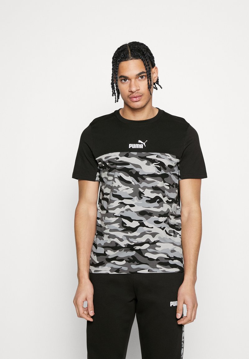 Puma ESS BLOCK CAMO TEE Sports Tshirt black Zalando