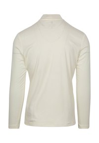 Langsleeve shirt in off-white stof, met een eenvoudig ontwerp, een lichte stretch en een kraag. Gladde textuur met minimale naden.