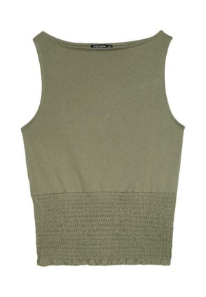 Stradivarius, ELASTICATED T-SHIRT - Débardeur - evergreen