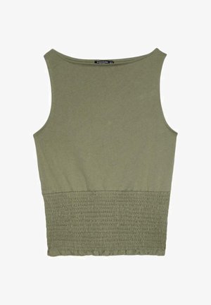 Stradivarius, ELASTICATED T-SHIRT - Top - evergreen