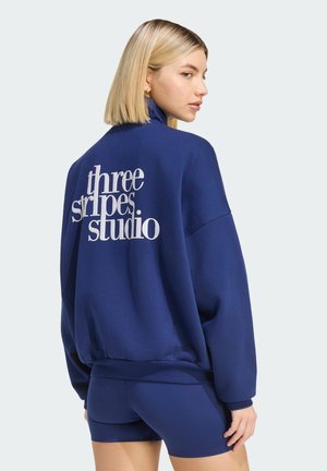 adidas Sportswear, 3 STRIPES STUDIO TRACKTOP - Felpa con zip - dark blue