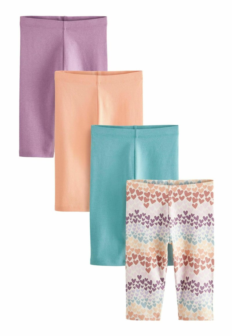 Next CROPPED 4 PACK STANDARD - Tamprės – kelnės - purple coral orange pastel hearts
