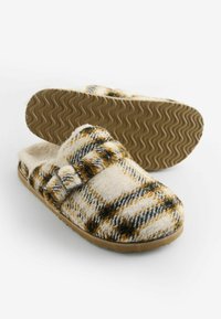Next REGULAR FIT - BUCKLE - Papuče - ochre yellow cream check