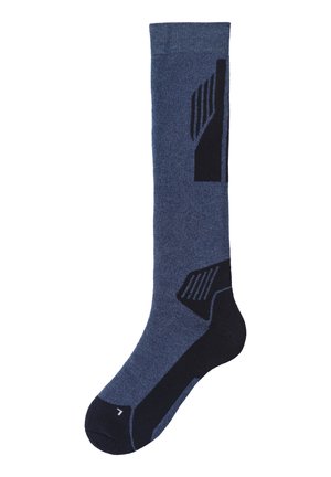 Knee high socks - marine  jeans meliert, jeans meliert  marine
