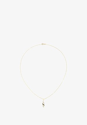 Zlati verižni katere je prevlečena s srebrno in črno akcentno visoko. Gladka tekstura, nežna zasnova in varen zapirnik.