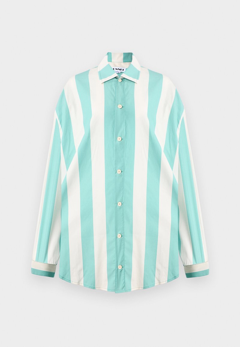 Sunnei MEGA OVER SHIRT TIE - Blusa - off white/green