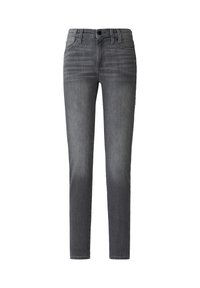 Jeans slim fit gris foncé en denim. Dotés d'une fermeture à bouton, de cinq poches et d'un délavage subtil le long des jambes. Design classique.