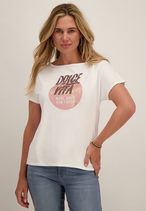 JE M'APPELLE, JE M'APPELLE - DAMES - T-SHIRT - - T-shirt print - wit